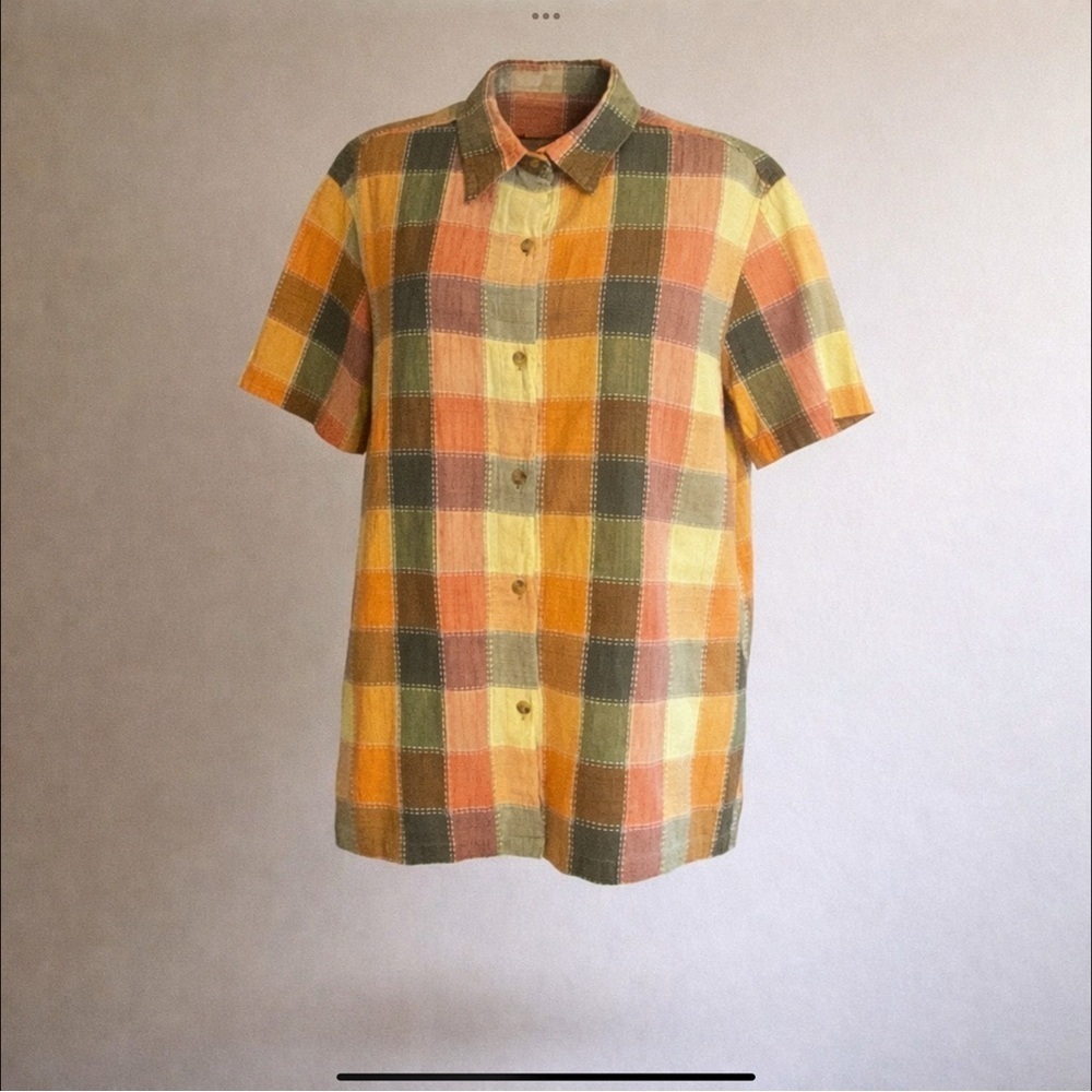 Willow Ridge 100% Cotton Plaid Shirt XL Short Sleeve Button Front